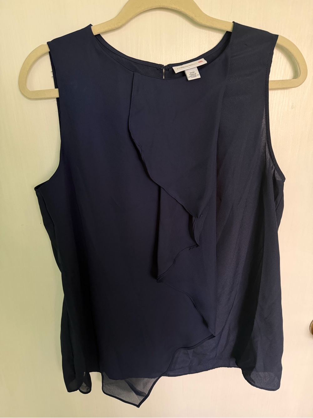 3.1 Phillip Lim Navy Ruffle-Front Sleeveless Camisole